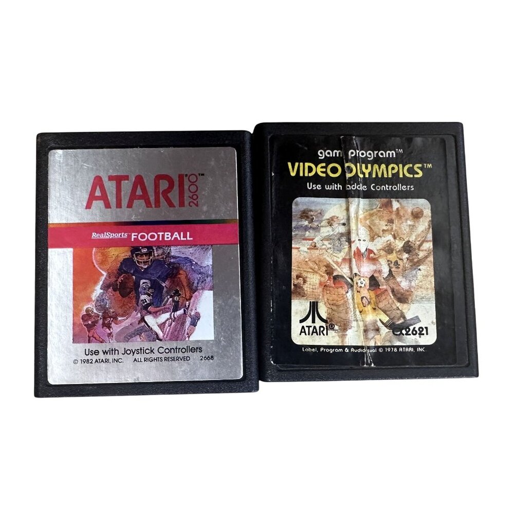 Vintage Atari 2600 Games 2 Games Realsports Football & Video Olympics